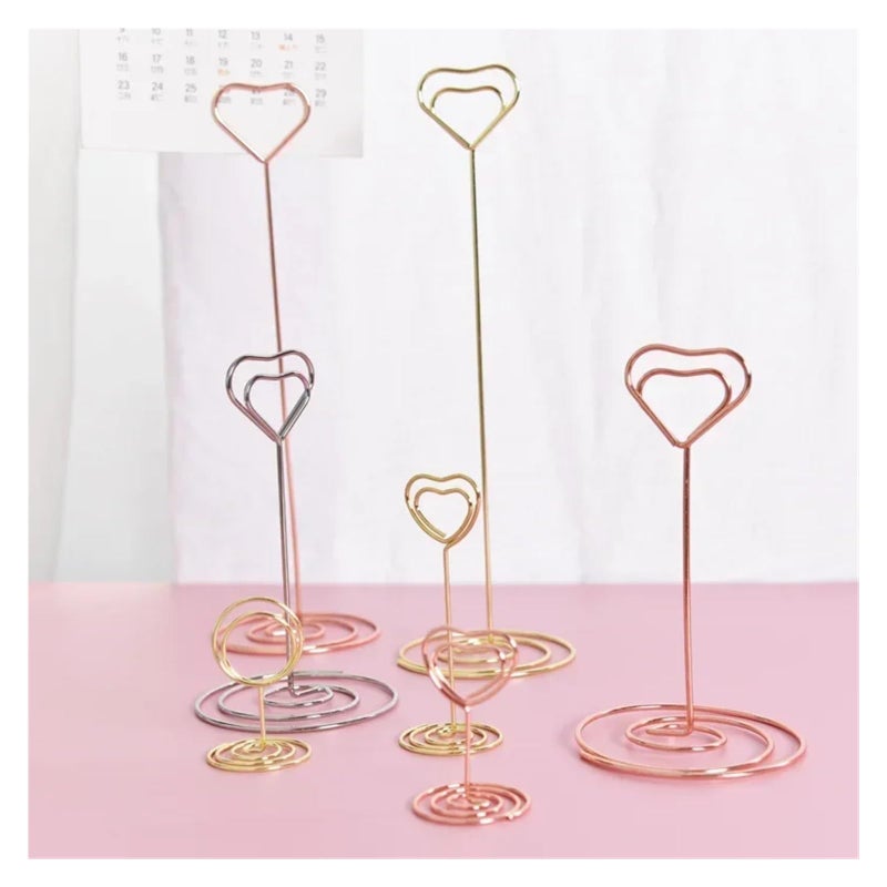 60 Piece Gold Heart Shaped Table Number Photo Holders For Wedding Decoration - Image 5