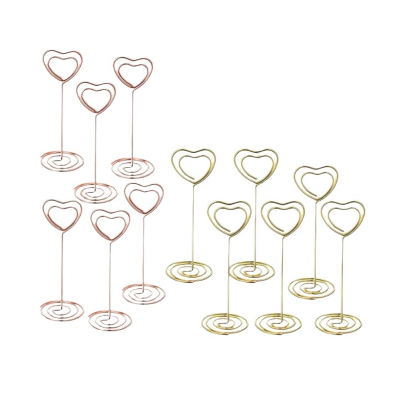 60 Piece Gold Heart Shaped Table Number Photo Holders For Wedding Decoration - Image 2
