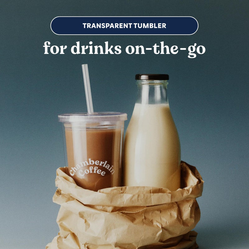 Chamberlain Coffee Transparent Tumbler for matcha and coffee - Clear Tumblers with Lid and Straw, 24 Oz Plastic Cups with Lids, Double Insulated Wall for Matcha, Cold Brew, and Iced Tea - Image 3