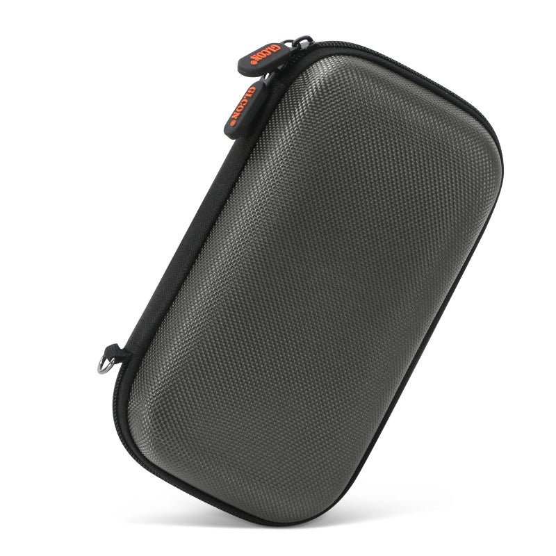 GLCON Dustproof Carrying Case Electronic Accessories Cable Organizer - Portable Small Travel Charger Case Power Bank Phone Pouch - Double Zippers Wallet Hard EVA Storage Carry Bag - Silver Grey - Image 1