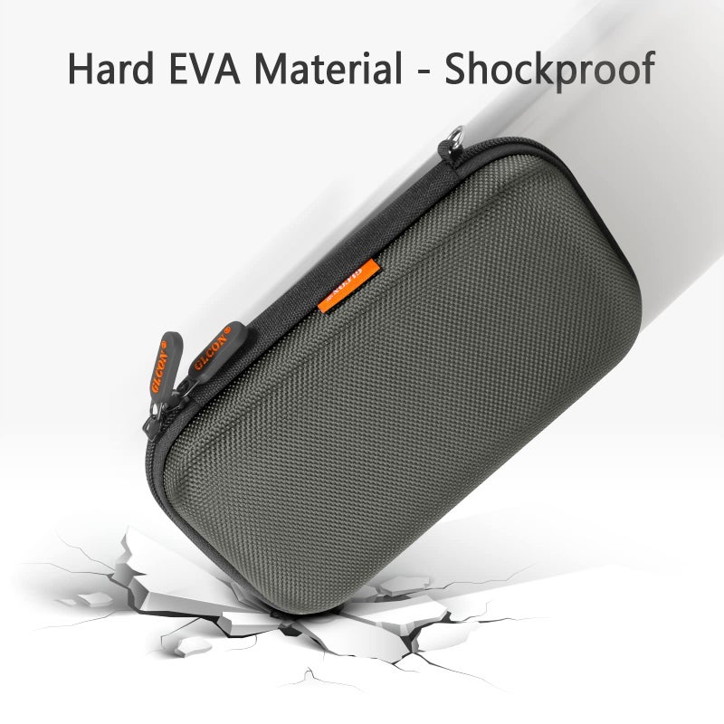 GLCON Dustproof Carrying Case Electronic Accessories Cable Organizer - Portable Small Travel Charger Case Power Bank Phone Pouch - Double Zippers Wallet Hard EVA Storage Carry Bag - Silver Grey - Image 5