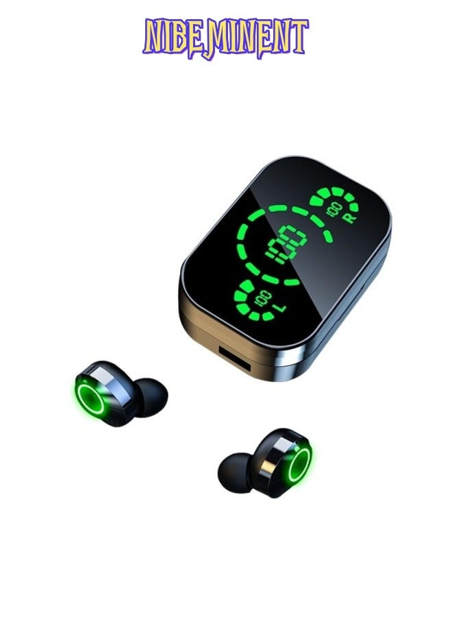 NIBEMINENT Wireless Earbuds Mini Earphone Bluetooth Headphones IPX7 Waterproof Bluetooth Headsets Light-Weight Earphones with Microphone & Charging Case Digital Display for all Phone - Image 1