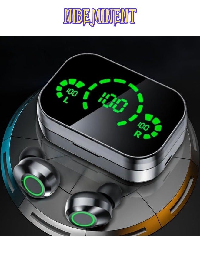NIBEMINENT Wireless Earbuds Mini Earphone Bluetooth Headphones IPX7 Waterproof Bluetooth Headsets Light-Weight Earphones with Microphone & Charging Case Digital Display for all Phone - Image 5