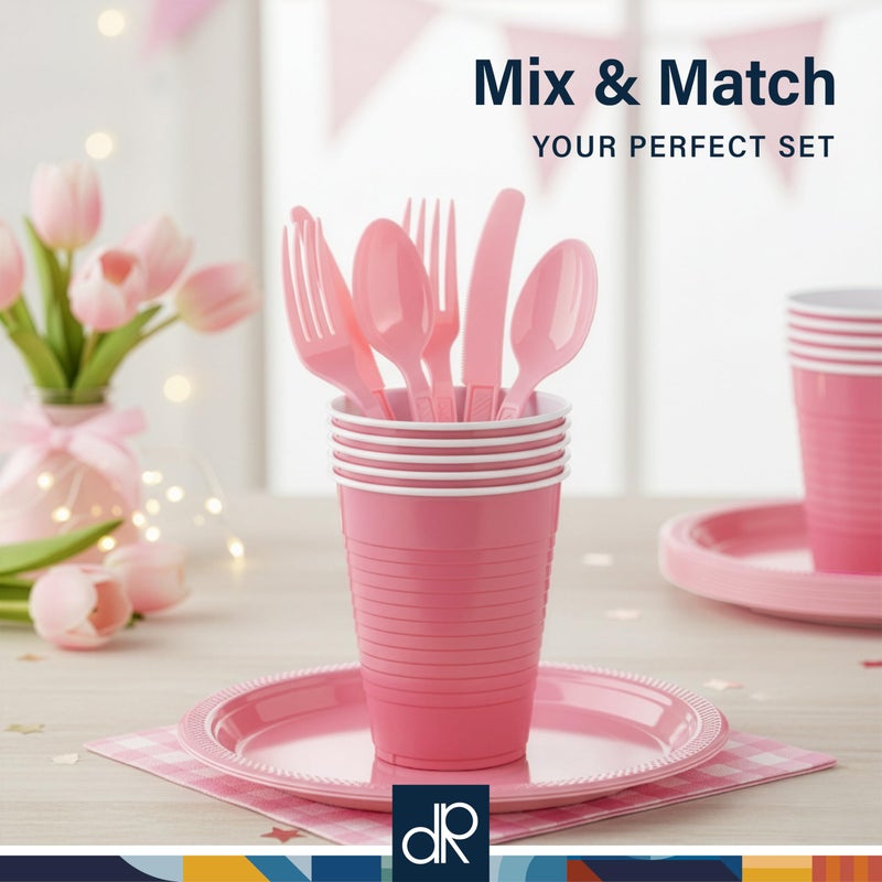DecorRack Light Pink Plastic Cups, 12 oz Disposable Cups, Reusable Party Supplies (40 Count) - Image 5