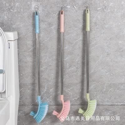 FAGVA 2 in 1 Toilet Brush with Steel Handle Portable Double Sided Toilet Brush Plastic Long Handle Bathroom Scrub Cleaning Brush - Image 2