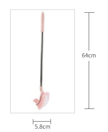 FAGVA 2 in 1 Toilet Brush with Steel Handle Portable Double Sided Toilet Brush Plastic Long Handle Bathroom Scrub Cleaning Brush - Image 3