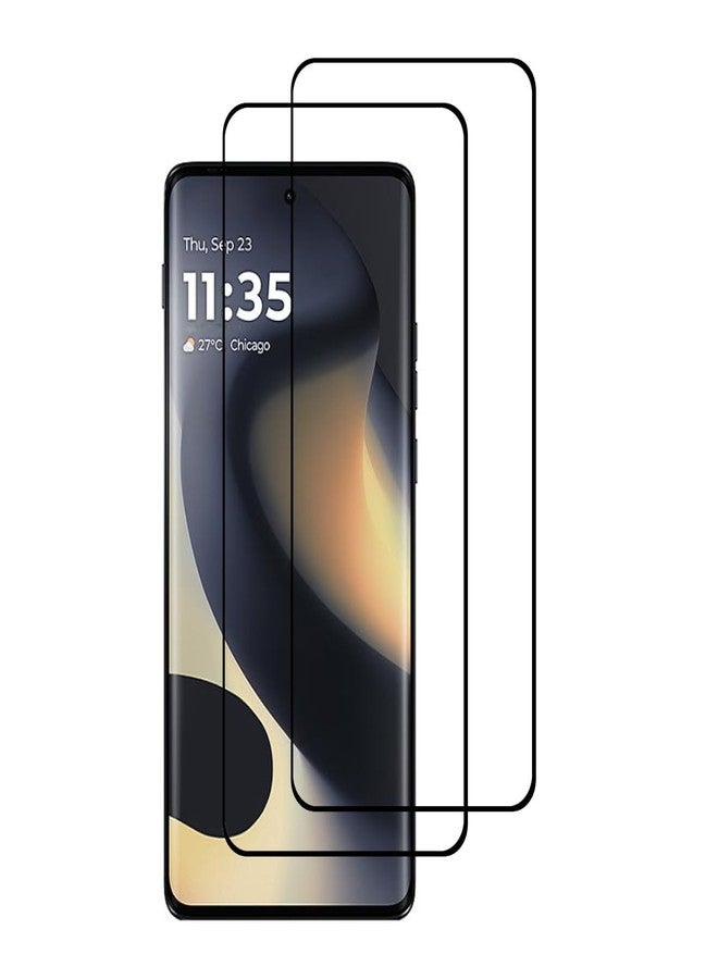 UPONEW [2 Pack For Motorola Moto Edge 2024 Black 3D Curved Protective Tempered Glass Screen Protector - Image 1