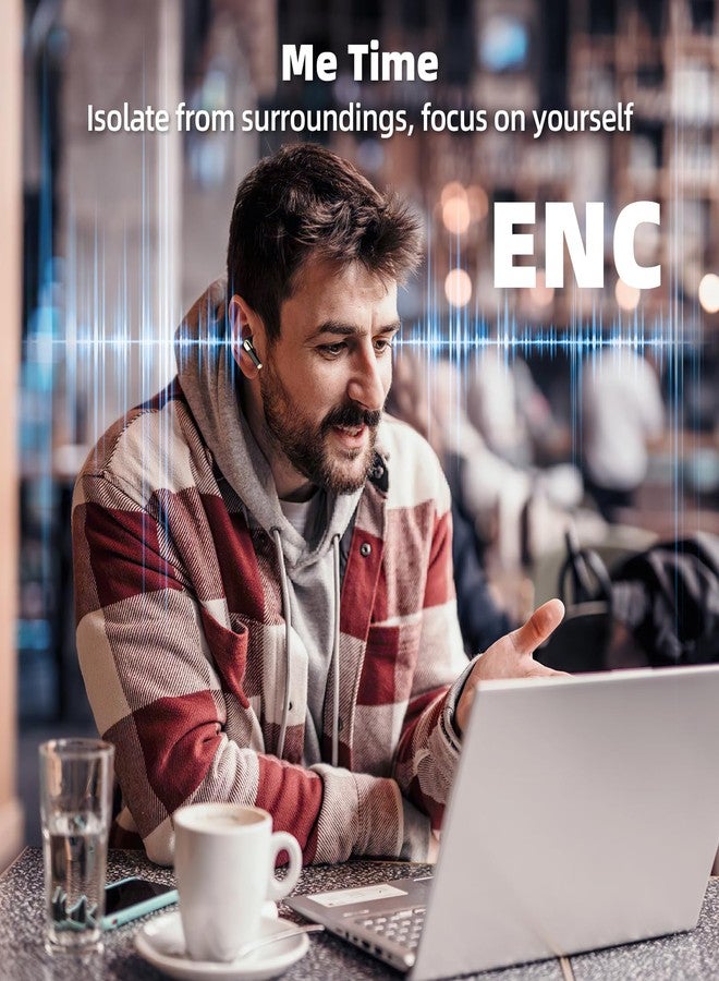 بروميس سماعات أذن لاسلكية بروميس بتقنية بلوتوث 5.3، تشغيل لمدة 40 ساعة، ميكروفون ENC لإلغاء الضوضاء، صوت جهير عميق 13 مم، جهاز تحكم عن بعد لتيك توك، مثل فيديوهات يوتيوب القصيرة، سماعات رأس رياضية للهواتف الذكية والكمبيوتر المحمول (أسود) - Image 2