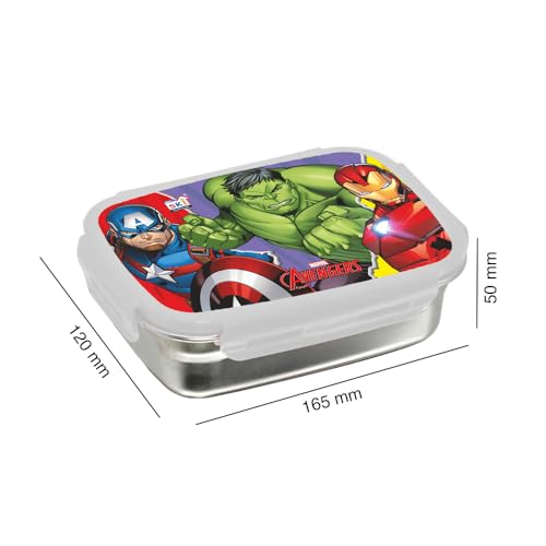 SKi Homeware Steel Lunch Box (600 ML) & Steel Slim Bottle (450 ML) Combo/Gift Set- Avengers - Image 2