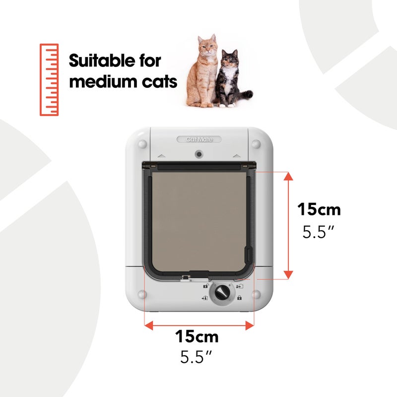 Cat Mate Microchip Activated Cat Flap, For Cats and Small Dogs, Easy Installation in UPVC Doors, Glass, and Wooden Doors - White - Image 5