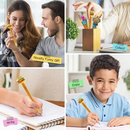 Planet Pens Cheeseburger Novelty Pen - Cute Fun & Unique Kids & Adults Office Supplies Ballpoint Pen Colorful Fast Food Writing Pen Instrument for School and Office - Image 4