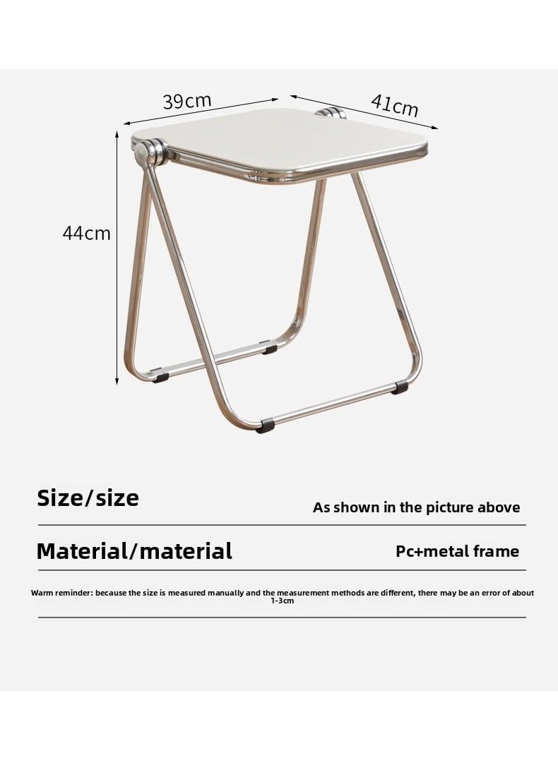 Premium Acrylic Folding Side Table - Clear Transparent with Chrome Frame - Image 3