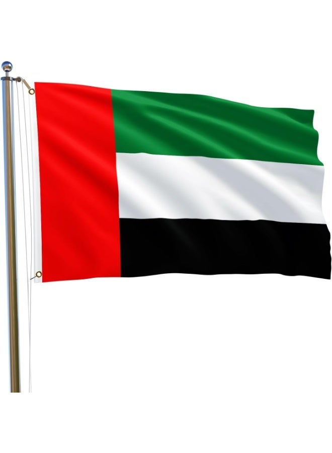 SänHahn United Arab Emirates Flag - 3x5 Ft / 4 x 6 Ft - 100D Polyester Emirati Banner with Two Metal Grommets - Fade Resistant - Vivid Colors - 3' x 5' Feet / 4' x 6 Feet - 90x150 Cm / 120x180 CmFor Patriotic UAE Emirati Themed Festival Events Party Indoor Outdoor - Image 1