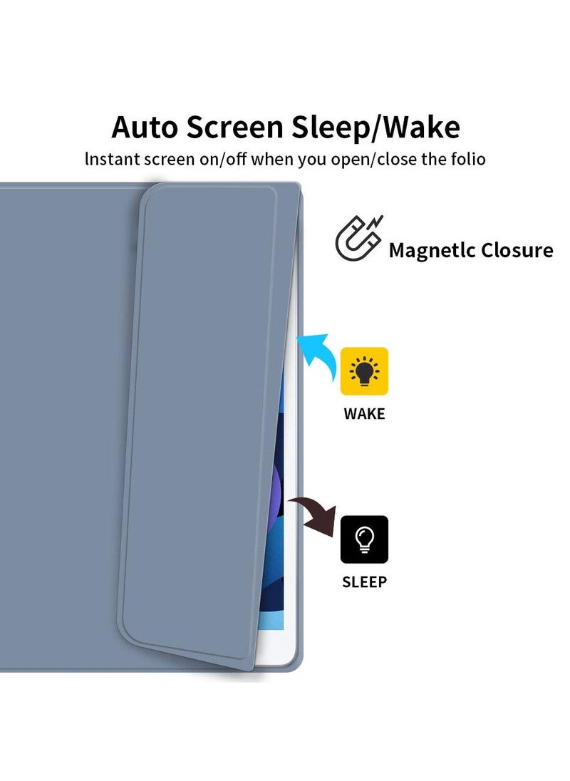 INFOSUN INFOSUN for iPad Pro 11 Keyboard Case 2022 2021 2020 2018, Slim Shell Lightweight Cover with Magnetically Detachable Wireless Keyboard for iPad Pro 11 Inch 4th 3rd 2nd 1st Gen - Grey  - Image 5