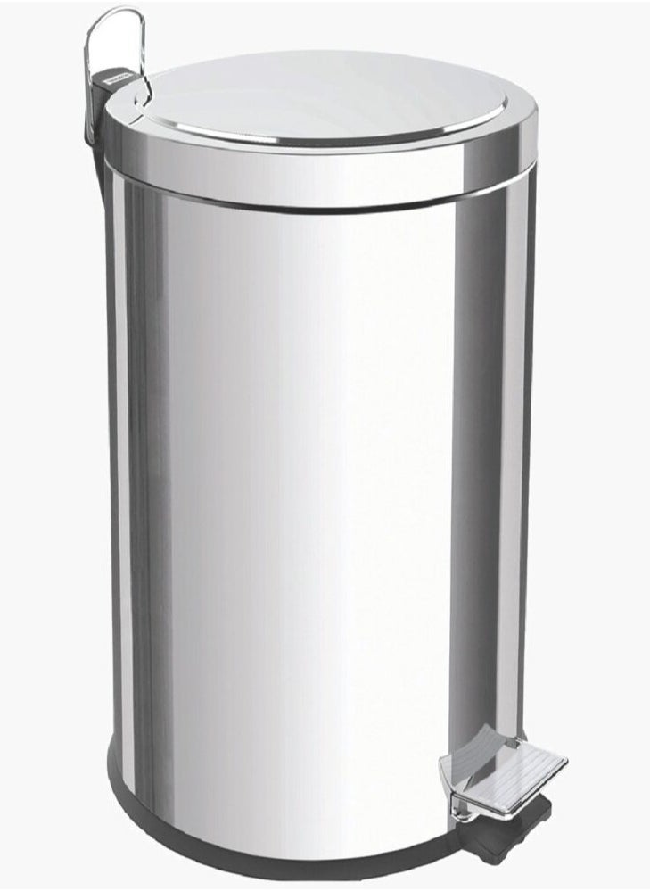 TRAMONTINA Since 1911,Made in Brazil- 30Liter Stainless Steel Pedal Trash Bin with a Polished Finish and Removable Internal Bucket  - Image 1