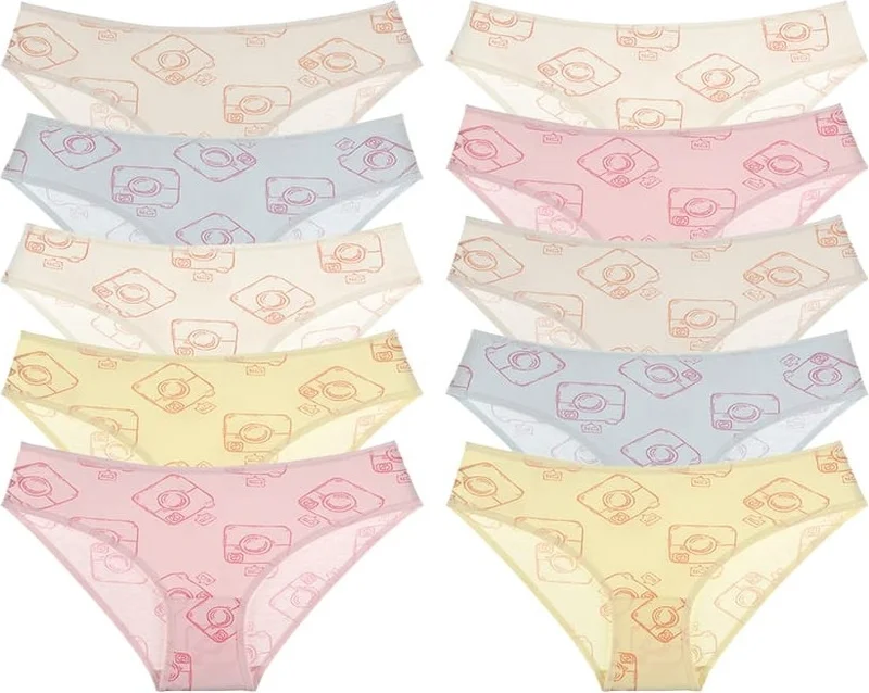 Donella 10-Piece Colorful Printed Girls' Panties - 51987