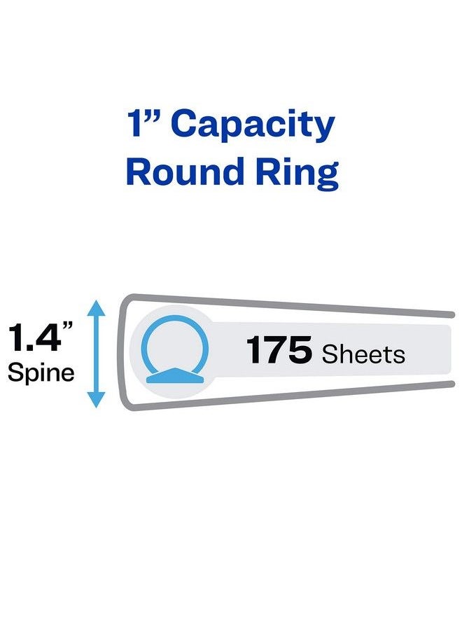 AVERY Economy 3 Ring Binder 1" Round Rings 1 Black Binder (03301)  - Image 3