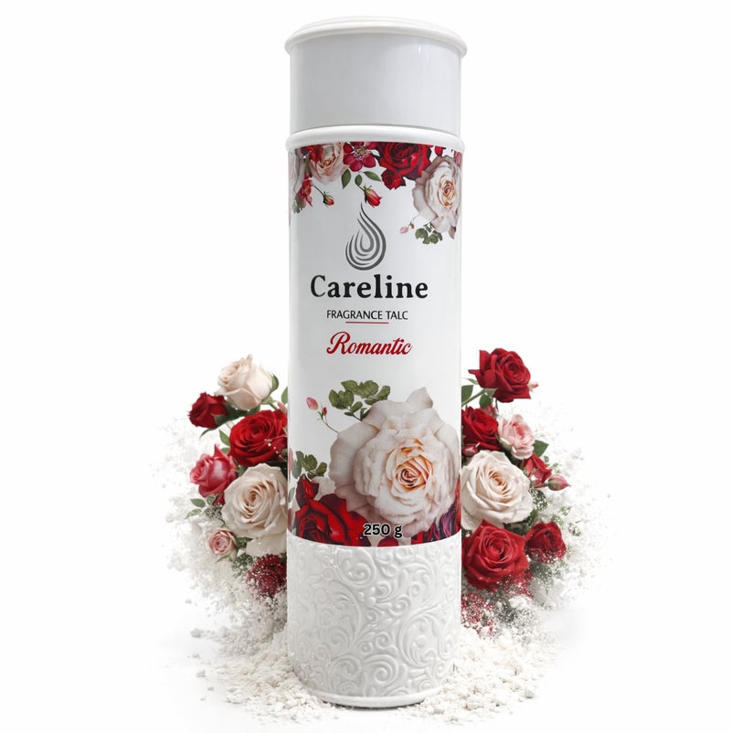 Careline Romantic Fragrance Talc Powder, Long-Lasting Floral Freshness, 250g - Image 1