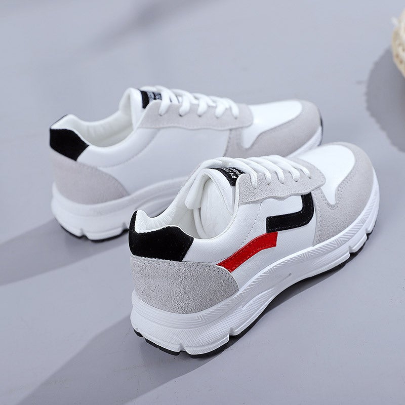 Casual Korean Flat Ladies Shoes White and Black 8901 