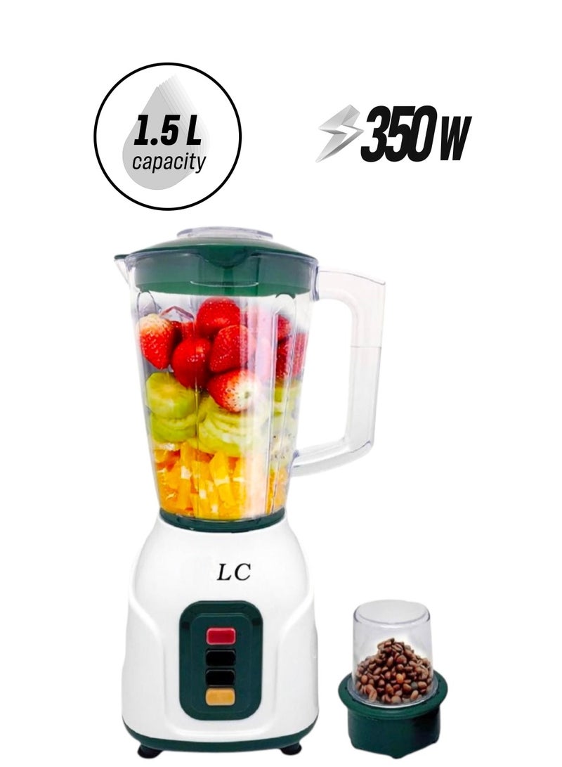 ال سي خلاط ومطحنة طعام كهربائية 2 في 1 سعة 1.5 لتر بقوة 350 وات