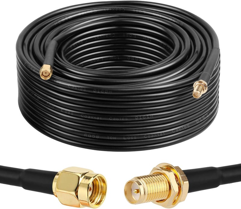 XRDS -RF 75FT RP-SMA Male to RP-SMA Female Coax Cable, RG58 RP-SMA WiFi Antenna Extension Coax Cable for WiFi LAN Router Wireless Network Card Adapter - Image 1