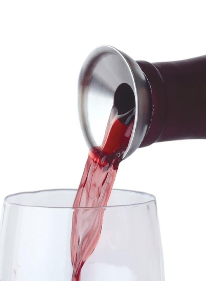 Franmara Brushed Stainless Steel Chrome Finish Design Bottle Dripless Pourer - Image 1