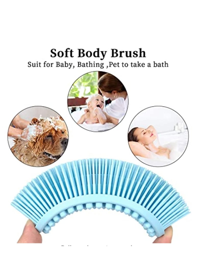Silicone Bath Brush Loofah Body Brush Soft Rubber Loofahs, Sponge Scrubber Brush Back Scrubber Bath Shower Kit Body Soft Exfoliating Loofa Brush for Spa Wet and Dry Brushing Shower 2 Pcs