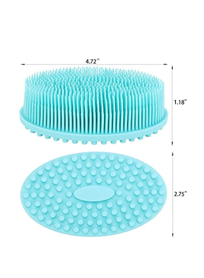 Silicone Bath Brush Loofah Body Brush Soft Rubber Loofahs, Sponge Scrubber Brush Back Scrubber Bath Shower Kit Body Soft Exfoliating Loofa Brush for Spa Wet and Dry Brushing Shower 2 Pcs