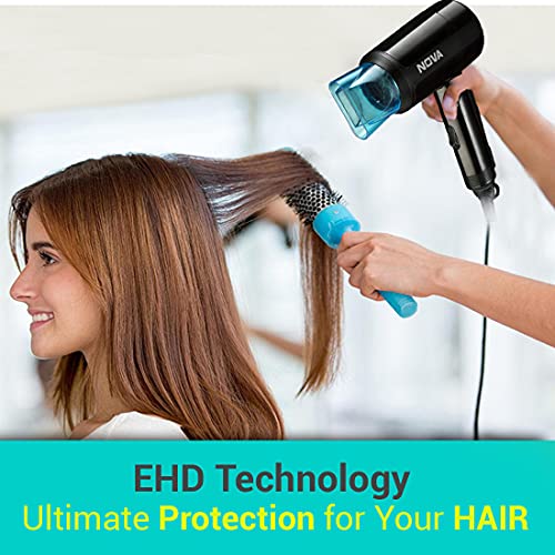 Nova NHP 8105 1200 Watts Hot & Cold Foldable Hair Dryer for Women (Black) - Image 3