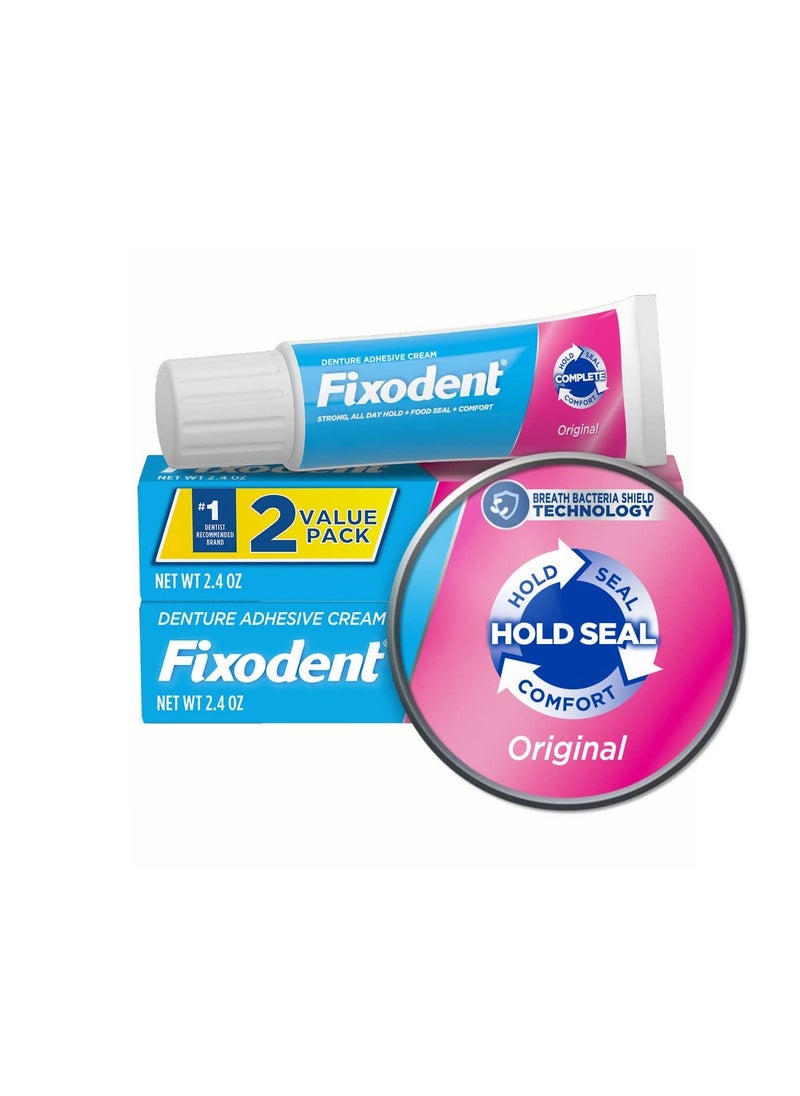 Fixodent Fixodent Complete Original Denture Adhesive Cream, 2.4 oz, Pack of 2  - Image 1