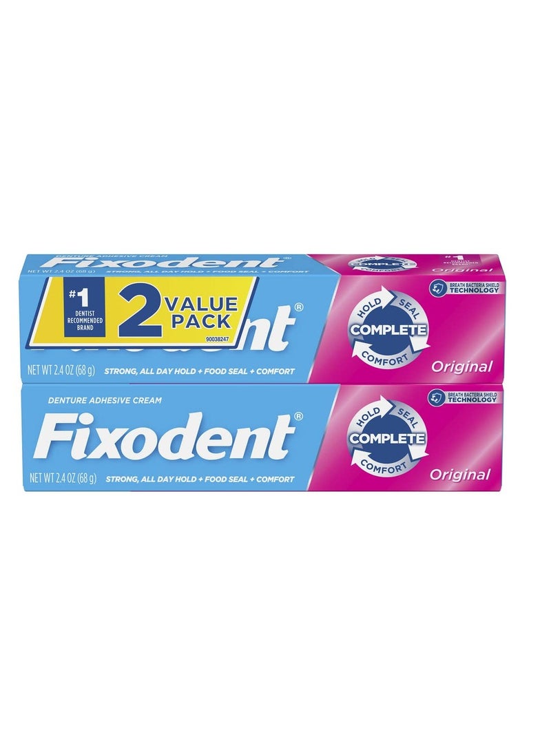 Fixodent Fixodent Complete Original Denture Adhesive Cream, 2.4 oz, Pack of 2  - Image 2