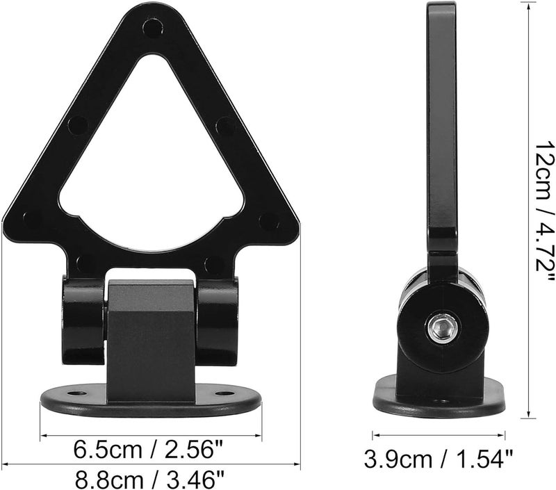 AutoBizarre Car Dummy Tow Hook Bumper Tow Hook 180 Degree Adjustable Self-Adhesive V-Shaped Triangle Shaped Vehicle Towing Hook for Car Decoration Universal for All Cars, SUV (Black) - Image 3