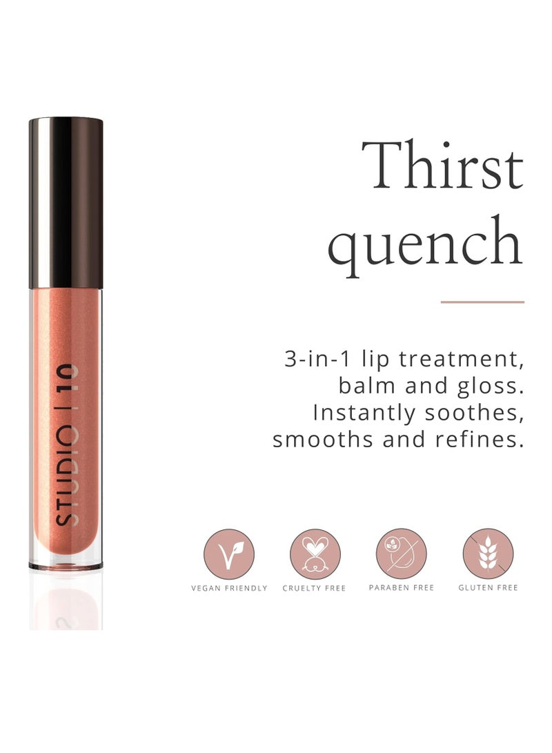 Studio 10 Lip Perfecting Balm Gloss Triple Action Hydrating Tinted Lip Balm and Gloss Ultimate Lip Treat for Hydrated Luscious Lips Wearable Peach Shade - Image 3