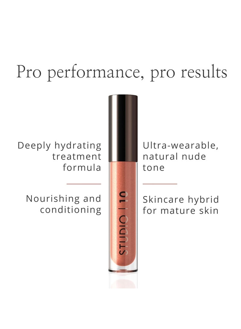 Studio 10 Lip Perfecting Balm Gloss Triple Action Hydrating Tinted Lip Balm and Gloss Ultimate Lip Treat for Hydrated Luscious Lips Wearable Peach Shade - Image 4