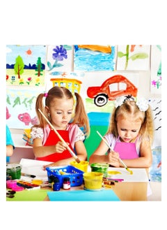 Excefore 12 Pcs 12 Colors Kids Aprons, Children Art Painting Aprons, Children Painting Aprons Art Smocks, Suitable for  Kitchen, Classroom, Painting Baking  - Image 5