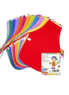 Excefore 12 Pcs 12 Colors Kids Aprons, Children Art Painting Aprons, Children Painting Aprons Art Smocks, Suitable for  Kitchen, Classroom, Painting Baking  - Image 2