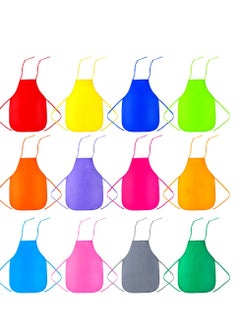 Excefore 12 Pcs 12 Colors Kids Aprons, Children Art Painting Aprons, Children Painting Aprons Art Smocks, Suitable for  Kitchen, Classroom, Painting Baking  - Image 1