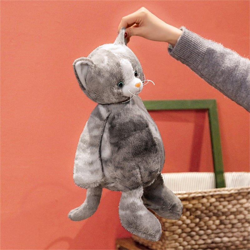Ditucu Cat Stuffed Animal 9 inch Cute Realistic Kitten Plush Toys Ultra Soft Plushies Gifts for Kids Grey - Image 3