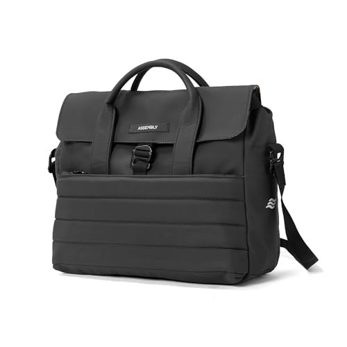 THE ASSEMBLY Assembly 15.6 inch Laptop Messenger Bag for Men & Women, Water-Resistant Polyester & Lightweight Shoulder Bag with Padded Compartments & Multiple Pockets. - Image 1