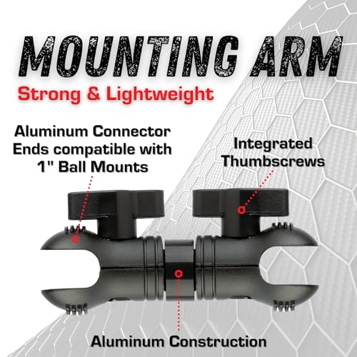Bulletpoint 4" Aluminum Mounting Arm Dual 1" Socket Connector Ends Compatible with 1 Inch Ball Mounts - Image 3