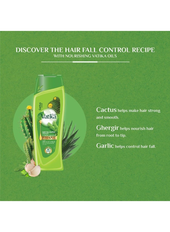 Vatika Hair Fall Control Shampoo With Cactus And Gergir Nourishing Vatika Oils- 400ml - Image 4