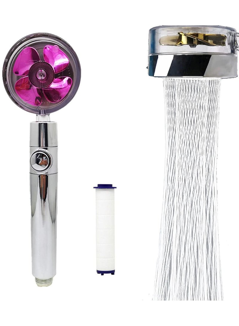 NIBEMINENT High Pressure Water Saving Shower, Shower Head, 360 Degrees Rotating Head Propeller Driven Handheld Pressure, Excellent Replacement for Bath Showerhead - Image 1
