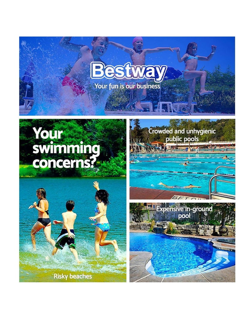 بست واي حمام السباحة العائلي بيج لاجون، 8'7 بوصة × 62 بوصة × 18 بوصة/2.62 م × 1.57 م × 46 سم - Image 2