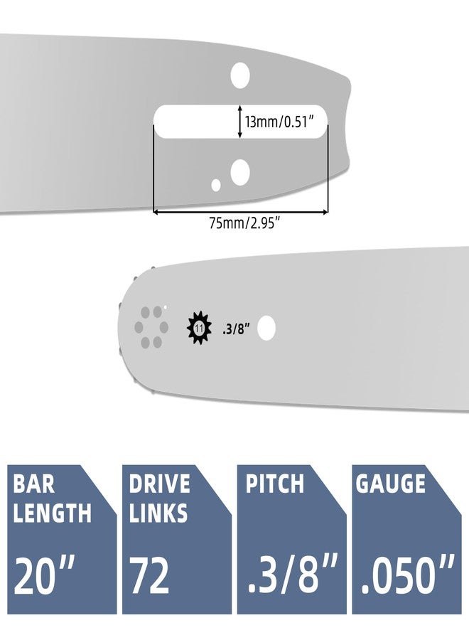 Fifchall 20 Inch Chainsaw Chain 72dl Bar 3+1 - Image 2