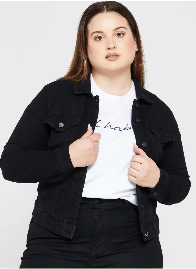 Only Carmakoma Pocket Detail Denim Jacket