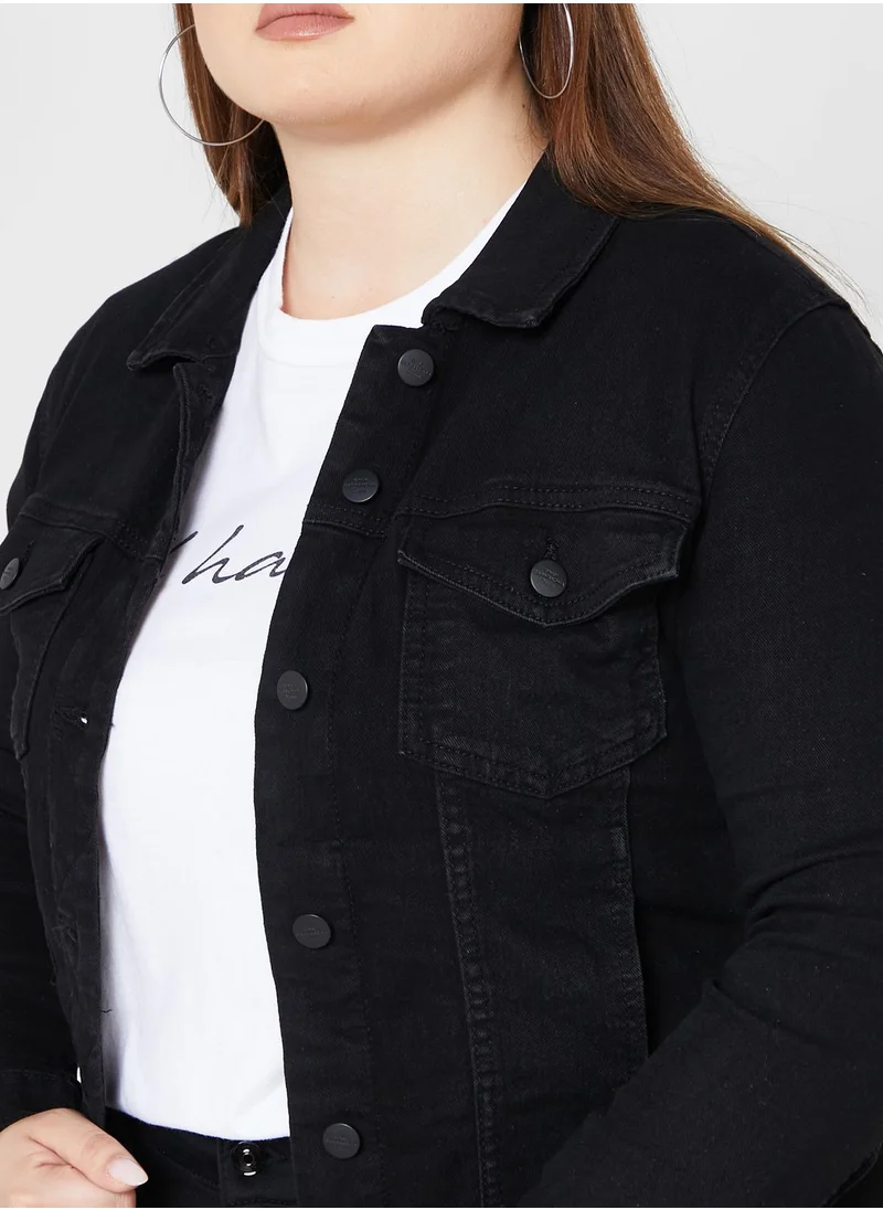 Only Carmakoma Pocket Detail Denim Jacket