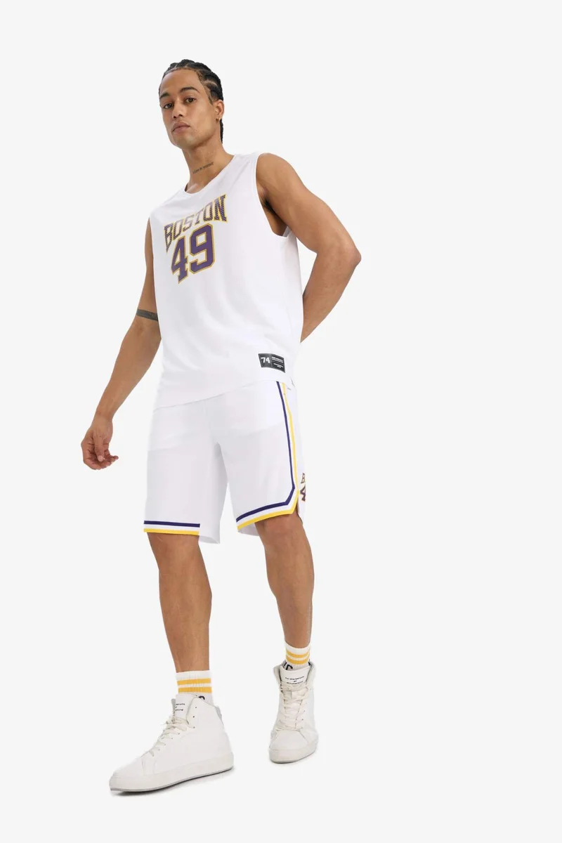ديفاكتو Standard Fit Printed Elastic Band Shorts
