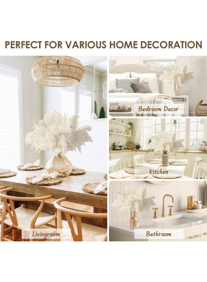 Arabest 20PCS White Pampas Grass Decor, Natural Dried Short Pampas Grass, Boho Neutral Home Decor Bouquet, Fluffy Pampas Grass for Floor Vase Wedding Floral Arrangements Wall Farmhouse Table Decor - Image 5