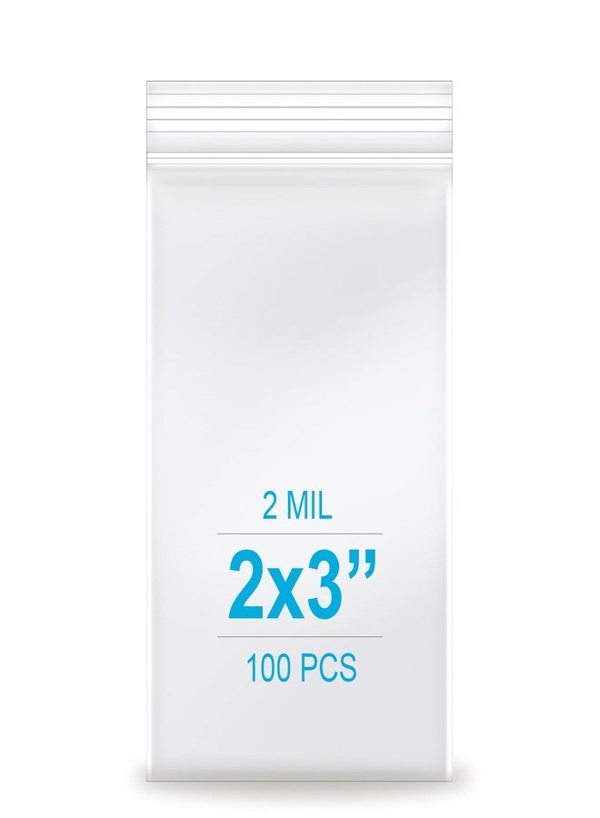 Enbreey 2''x 3'', (Pack of 100) Thick Clear Plastic Reclosable Zip Poly Bags with Resealable Lock Seal Zipper for Photo, Jewelry, Bakery, Treats, Travel, Storage, Packaging & Shipping - Image 1