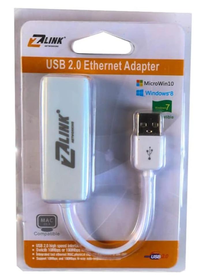 USB 2.0 to Ethernet RJ45 Adapter